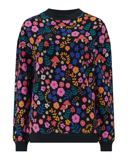 Sugarhill Noah sweatshirt black floral toadstool