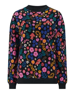 Sugarhill Noah sweatshirt black floral toadstool