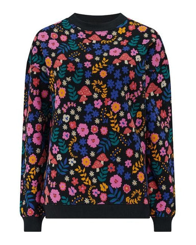 Sugarhill Noah sweatshirt black floral toadstool