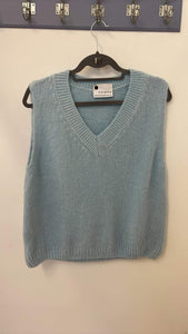 Italian One size mohair blend tank top pale blue