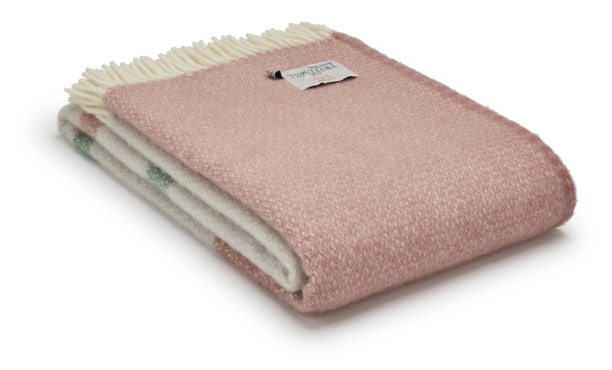 Brand new Tweedmill Brecon dusky pink wool throw blanket