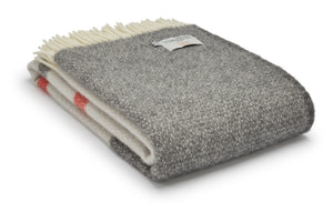 Brand new Tweedmill Brecon Slate and Flamingo wool throw blanket