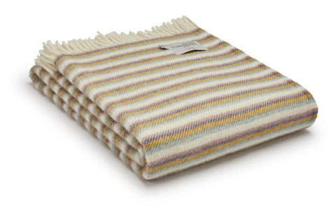Brand New Tweedmill Sunset Stripe' Wool Blanket Throw