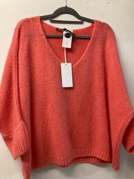 Italian One Size Mohair blend Coral jumper – Coast u0026 Country