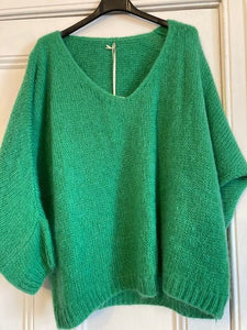 Italian One Size Mohair blend Emerald jumper