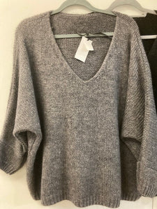 Italian One Size Mohair blend charcoal  jumper