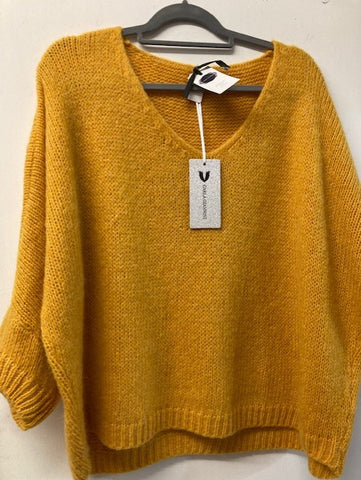 Italian One Size Mohair blend Mustard jumper