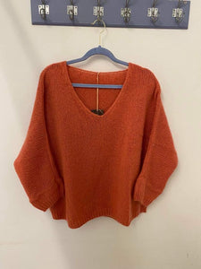 Italian One Size Mohair blend pale orange jumper
