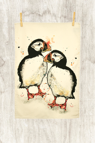 New Puffin Tea Towel made in the South West