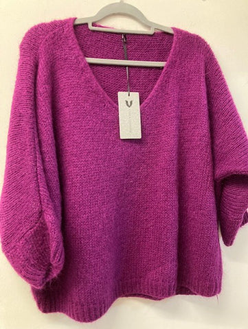 Italian One Size Mohair blend Berry jumper