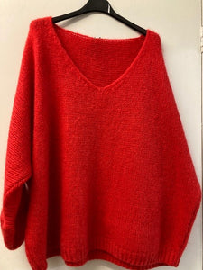 Italian One Size Mohair blend Red jumper