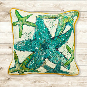 Handmade Green Starfish cushion