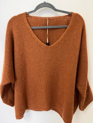 Italian One Size Mohair blend Tan jumper