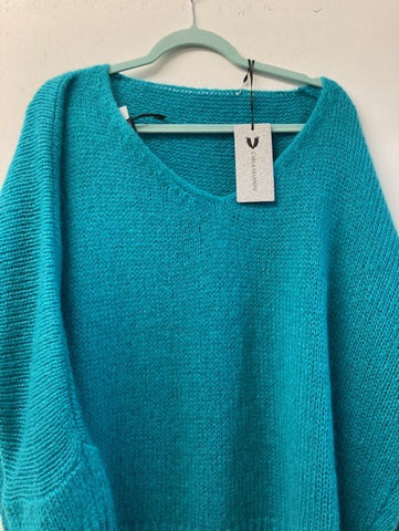 Italian One Size Mohair blend Turquoise jumper