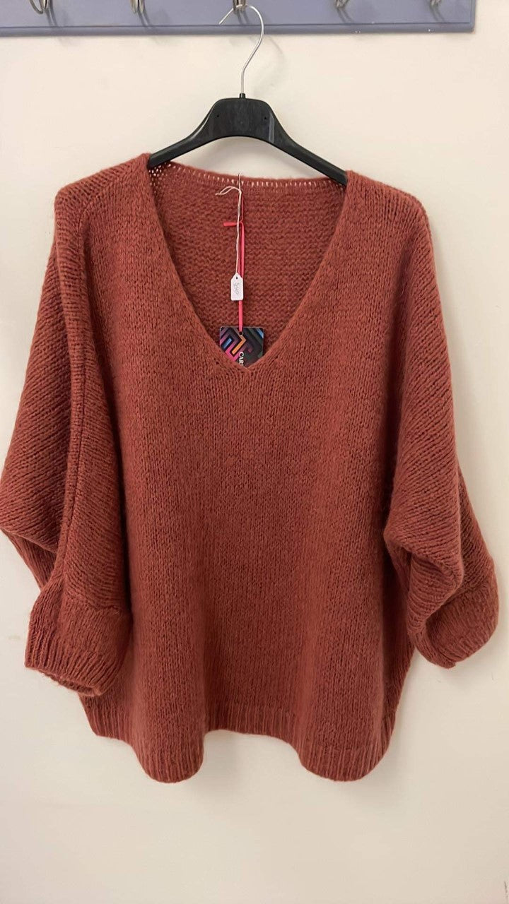 Italian One Size Mohair blend New Terracotta jumper