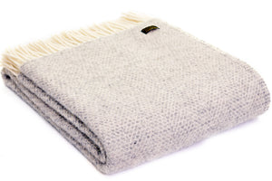 Tweedmill Soft Grey Beehive Wool Blanket Throw