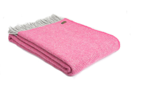 Tweedmill Pink Boa Pure New Wool Large Blanket Throw