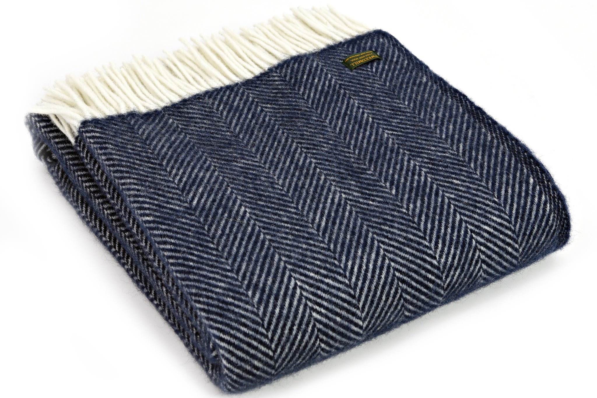 Tweedmill Navy Fishbone Blanket Throw – Coast & Country