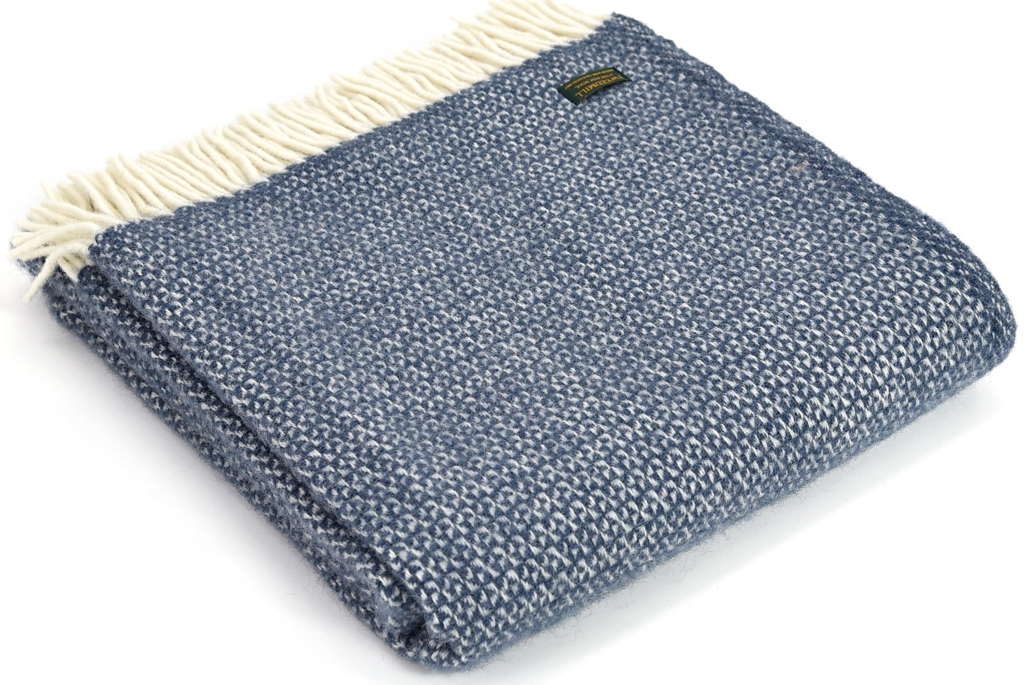 Best selling Tweedmill Blue Slate Illusion Wool Blanket Throw