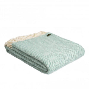 Tweedmill Ocean Green Beehive Pure New Wool Blanket Throw