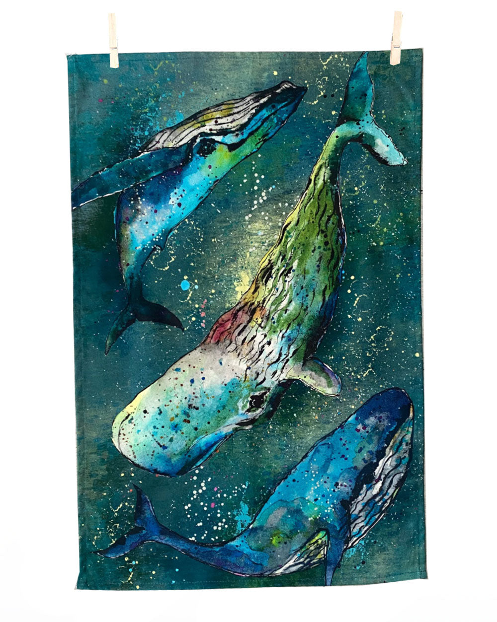 New Whale Tea Towel made in the South West