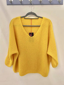 Italian One Size Mohair blend yellow jumper