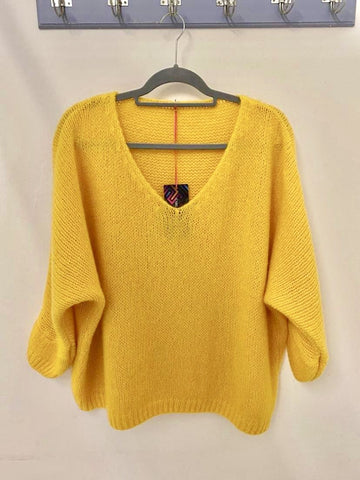 Italian One Size Mohair blend yellow jumper